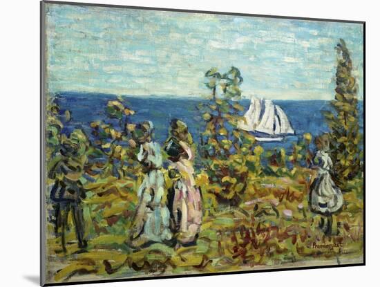 Viewing the Sailboats-Maurice Brazil Prendergast-Mounted Giclee Print