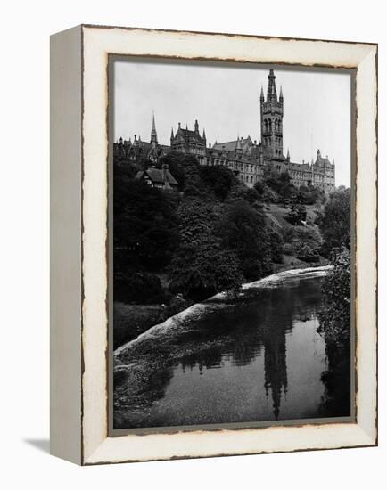 Views Glasgow University with the River Kelvin Flowing Alongside-null-Framed Premier Image Canvas