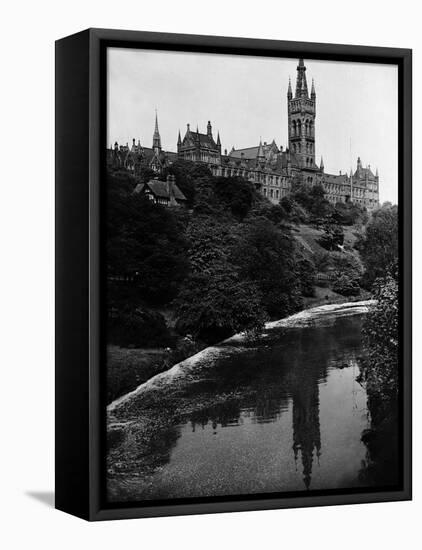 Views Glasgow University with the River Kelvin Flowing Alongside-null-Framed Premier Image Canvas