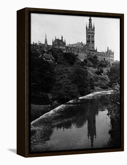 Views Glasgow University with the River Kelvin Flowing Alongside-null-Framed Premier Image Canvas