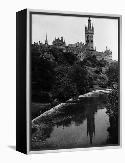 Views Glasgow University with the River Kelvin Flowing Alongside-null-Framed Premier Image Canvas