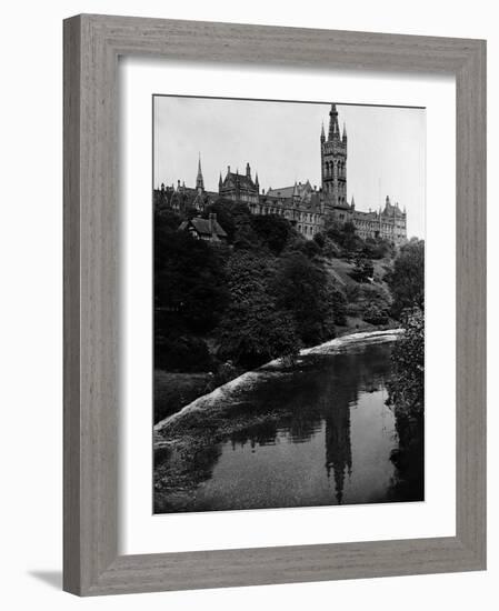 Views Glasgow University with the River Kelvin Flowing Alongside-null-Framed Photographic Print