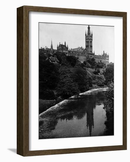 Views Glasgow University with the River Kelvin Flowing Alongside-null-Framed Photographic Print