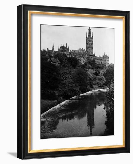 Views Glasgow University with the River Kelvin Flowing Alongside-null-Framed Photographic Print