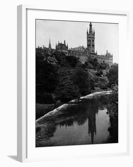 Views Glasgow University with the River Kelvin Flowing Alongside-null-Framed Photographic Print