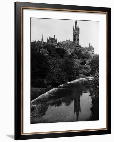 Views Glasgow University with the River Kelvin Flowing Alongside-null-Framed Photographic Print