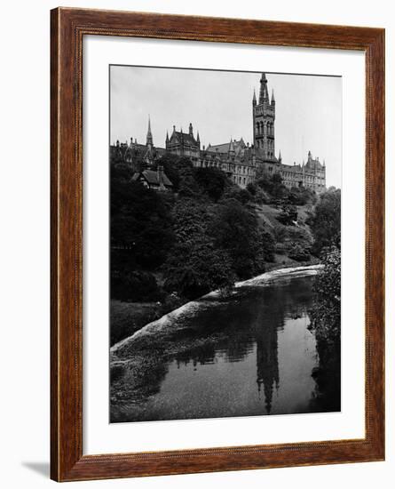 Views Glasgow University with the River Kelvin Flowing Alongside--Framed Photographic Print