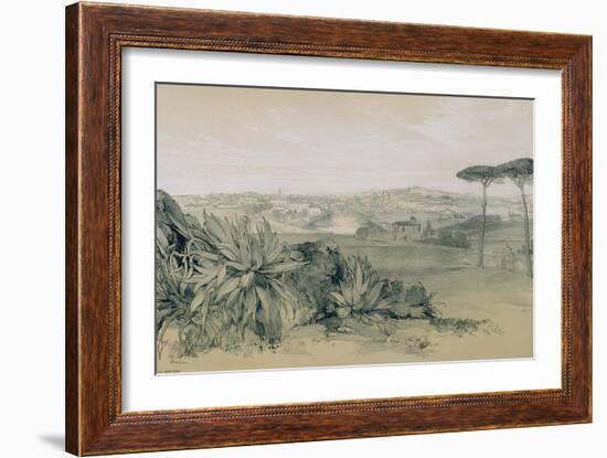 Views in Rome and its Environs': Rome from a Villa above Porta Portese-Edward Lear-Framed Giclee Print