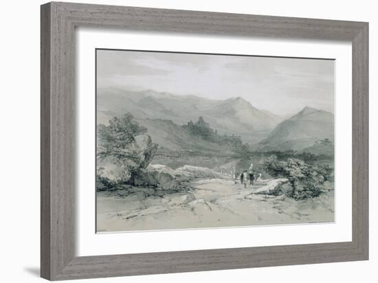 Views in Rome and its Environs': Town and Valley of Subiaco-Edward Lear-Framed Giclee Print