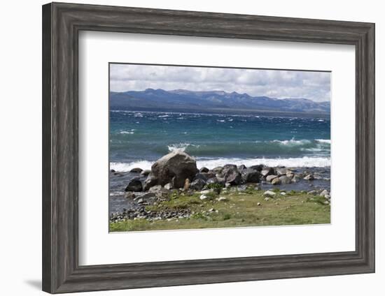 Views of Andes mountains by Lake Nahuel Huapi in Bariloche, Argentina, South America-Julio Etchart-Framed Premium Photographic Print