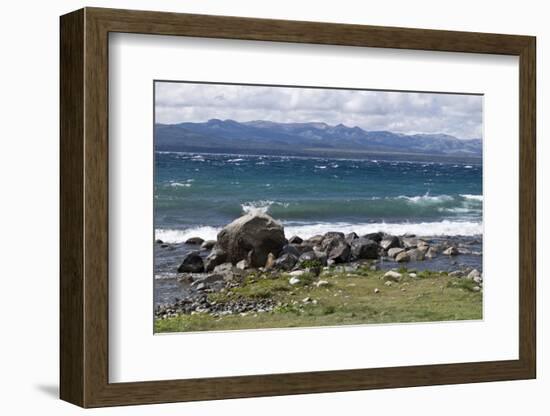 Views of Andes mountains by Lake Nahuel Huapi in Bariloche, Argentina, South America-Julio Etchart-Framed Premium Photographic Print