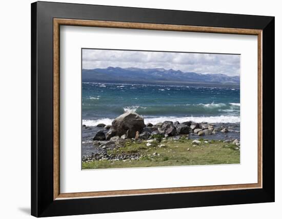 Views of Andes mountains by Lake Nahuel Huapi in Bariloche, Argentina, South America-Julio Etchart-Framed Premium Photographic Print