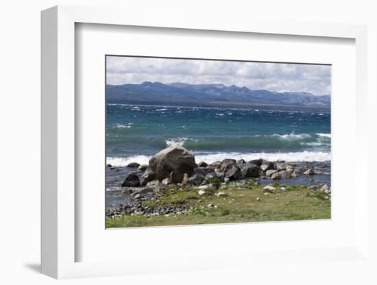 Views of Andes mountains by Lake Nahuel Huapi in Bariloche, Argentina, South America-Julio Etchart-Framed Premium Photographic Print