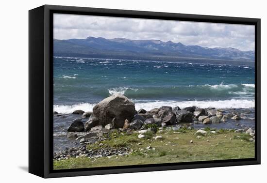 Views of Andes mountains by Lake Nahuel Huapi in Bariloche, Argentina, South America-Julio Etchart-Framed Premier Image Canvas