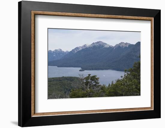 Views of Andes mountains by Lake Nahuel Huapi in Bariloche, Argentina, South America-Julio Etchart-Framed Photographic Print