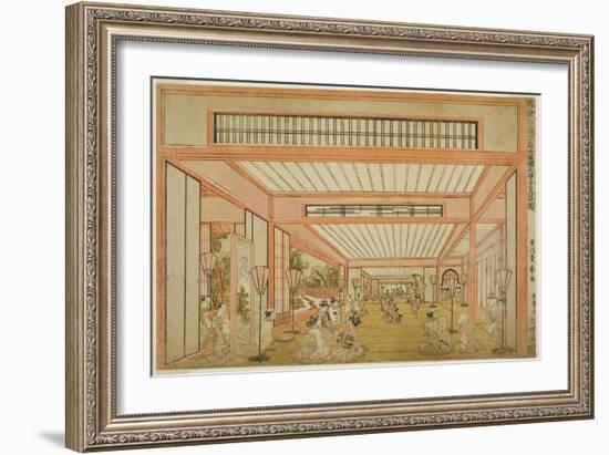 Views of Reception Rooms in Japan - Entertainments on the Day of the Rat in the Modern Style-Utagawa Toyoharu-Framed Giclee Print