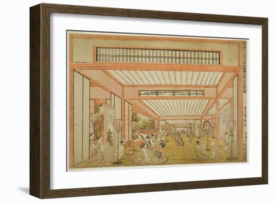 Views of Reception Rooms in Japan - Entertainments on the Day of the Rat in the Modern Style-Utagawa Toyoharu-Framed Giclee Print