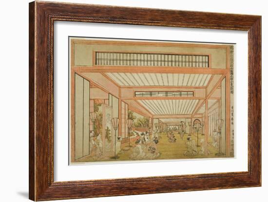 Views of Reception Rooms in Japan - Entertainments on the Day of the Rat in the Modern Style-Utagawa Toyoharu-Framed Giclee Print