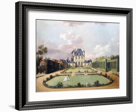 Views of the Chateau de Mousseaux and its Gardens-Jean François Hue-Framed Giclee Print