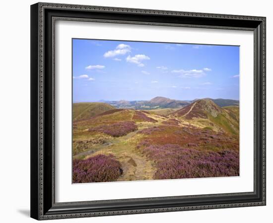 Views over Caradoc, Lawley and the Wrekin from the Long Mynd, Church Stretton Hills, Shropshire, En-Peter Barritt-Framed Photographic Print