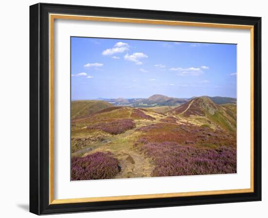 Views over Caradoc, Lawley and the Wrekin from the Long Mynd, Church Stretton Hills, Shropshire, En-Peter Barritt-Framed Photographic Print