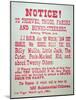 Vigilante Notice of 1882-American School-Mounted Giclee Print