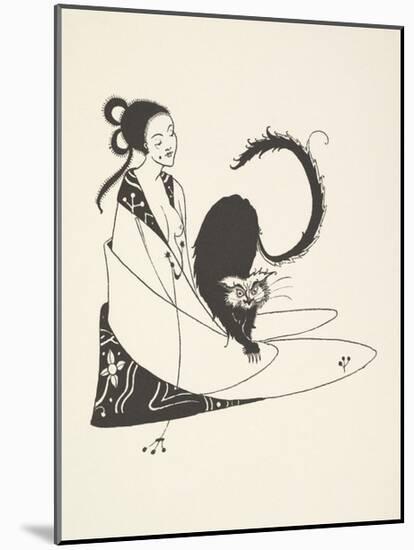 Vignette from Bon-Mots of Smith and Sheridan, 1893 - Le chat-Aubrey Beardsley-Mounted Premium Giclee Print