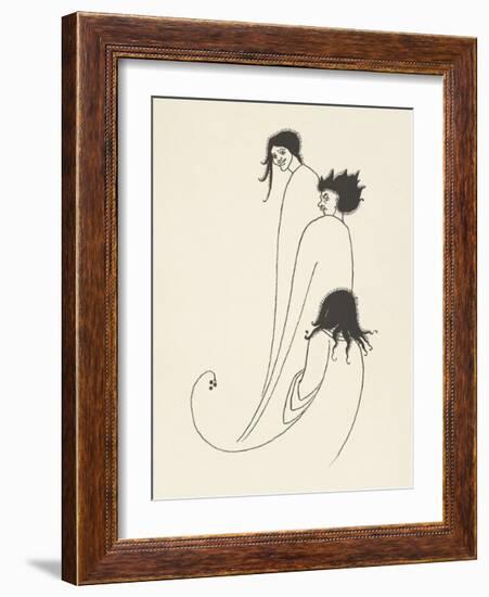 Vignette from Bon-Mots of Smith and Sheridan, 1893 - Trois-Aubrey Beardsley-Framed Premium Giclee Print