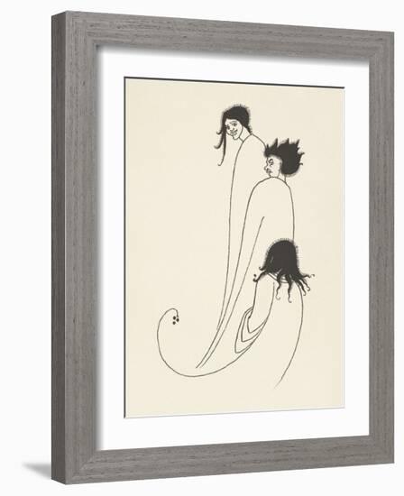 Vignette from Bon-Mots of Smith and Sheridan, 1893 - Trois-Aubrey Beardsley-Framed Premium Giclee Print