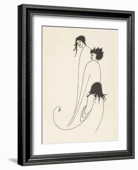 Vignette from Bon-Mots of Smith and Sheridan, 1893 - Trois-Aubrey Beardsley-Framed Premium Giclee Print