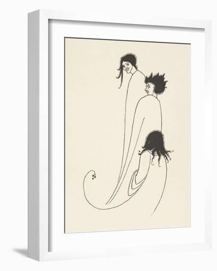 Vignette from Bon-Mots of Smith and Sheridan, 1893 - Trois-Aubrey Beardsley-Framed Premium Giclee Print