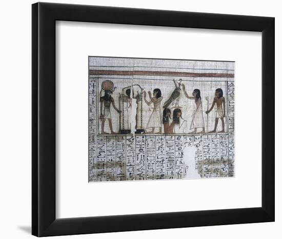 Vignette from the Book of the Dead of Neferrenpet, Ancient Egyptian, 19th dynasty, 1295-1186 BC-Werner Forman-Framed Photographic Print