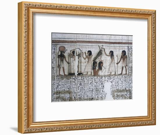 Vignette from the Book of the Dead of Neferrenpet, Ancient Egyptian, 19th dynasty, 1295-1186 BC-Werner Forman-Framed Photographic Print