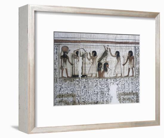 Vignette from the Book of the Dead of Neferrenpet, Ancient Egyptian, 19th dynasty, 1295-1186 BC-Werner Forman-Framed Photographic Print