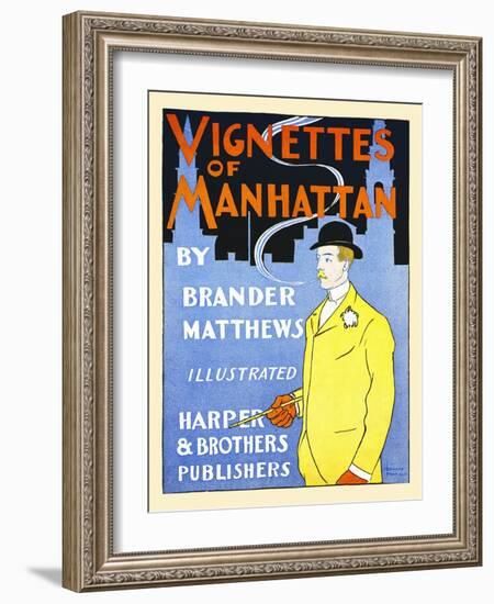 Vignettes of Manhattan by Brander Matthews-Edward Penfield-Framed Art Print