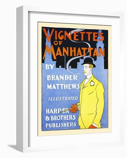 Vignettes of Manhattan by Brander Matthews-Edward Penfield-Framed Art Print