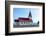 Vik, Church, in the Background the Rock Needles Reynisdrangar-Catharina Lux-Framed Photographic Print
