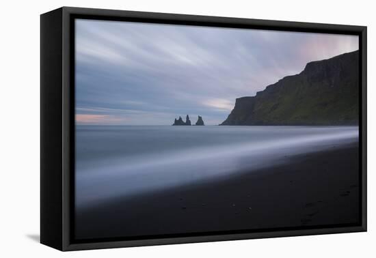 Vik, Southern Iceland. Reynisfjara Rock Formations and Black Sand Beach.-Marco Bottigelli-Framed Premier Image Canvas