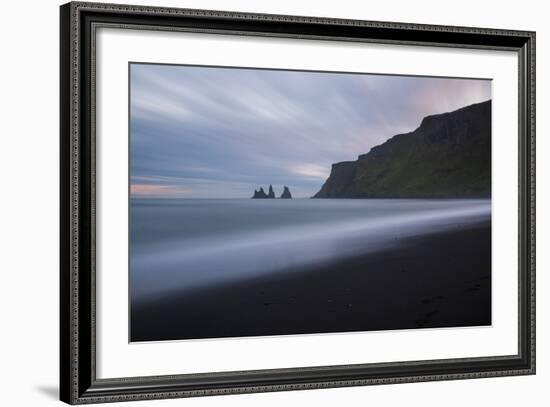 Vik, Southern Iceland. Reynisfjara Rock Formations and Black Sand Beach.-Marco Bottigelli-Framed Photographic Print