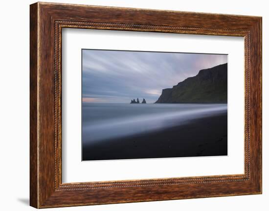 Vik, Southern Iceland. Reynisfjara Rock Formations and Black Sand Beach.-Marco Bottigelli-Framed Photographic Print