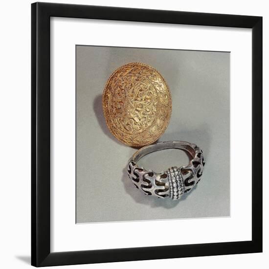 Viking Arm-ring and brooch, 10th Century-Werner Forman-Framed Giclee Print