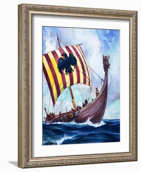 Viking Boat-null-Framed Giclee Print