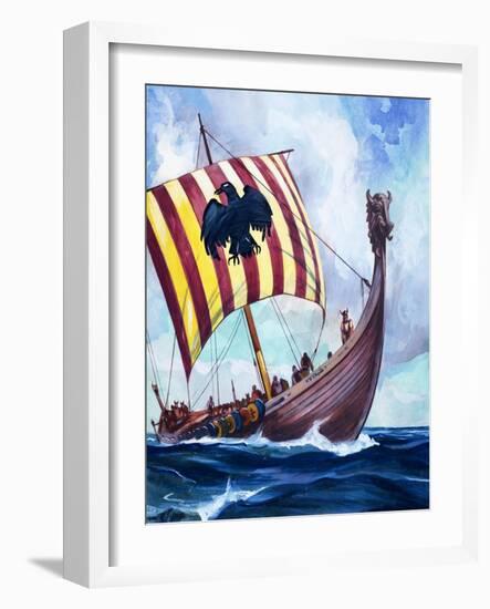 Viking Boat-null-Framed Giclee Print