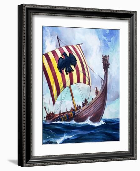 Viking Boat-null-Framed Giclee Print