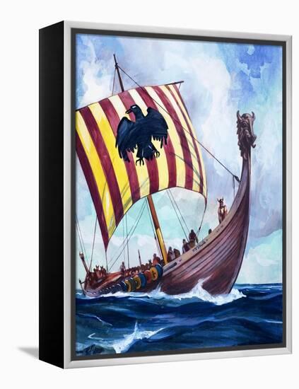 Viking Boat-null-Framed Premier Image Canvas