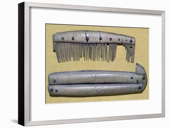 Viking Bone Comb and Comb Case. Artist: Unknown-Unknown-Framed Giclee Print
