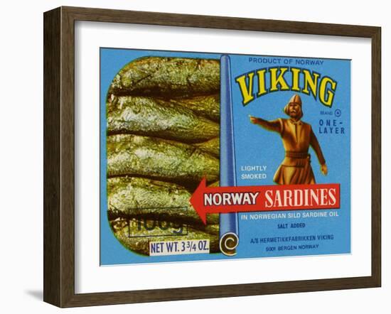 Viking Brank One-Layer Norway Sardines-null-Framed Art Print
