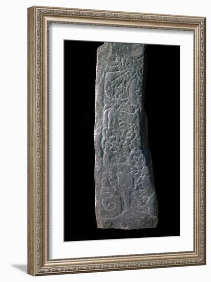 Viking cross-slab showing the story of Sigurd. Artist: Unknown-Unknown-Framed Giclee Print