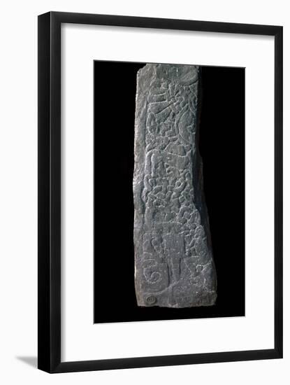 Viking cross-slab showing the story of Sigurd. Artist: Unknown-Unknown-Framed Giclee Print