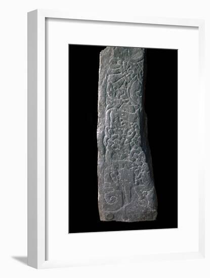 Viking cross-slab showing the story of Sigurd. Artist: Unknown-Unknown-Framed Giclee Print